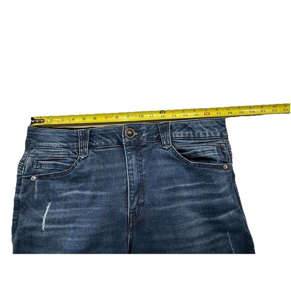 Democracy Ab Solution High Rise Tapered Cropped 16P Petite Stretch Blue Denim - Picture 3 of 8